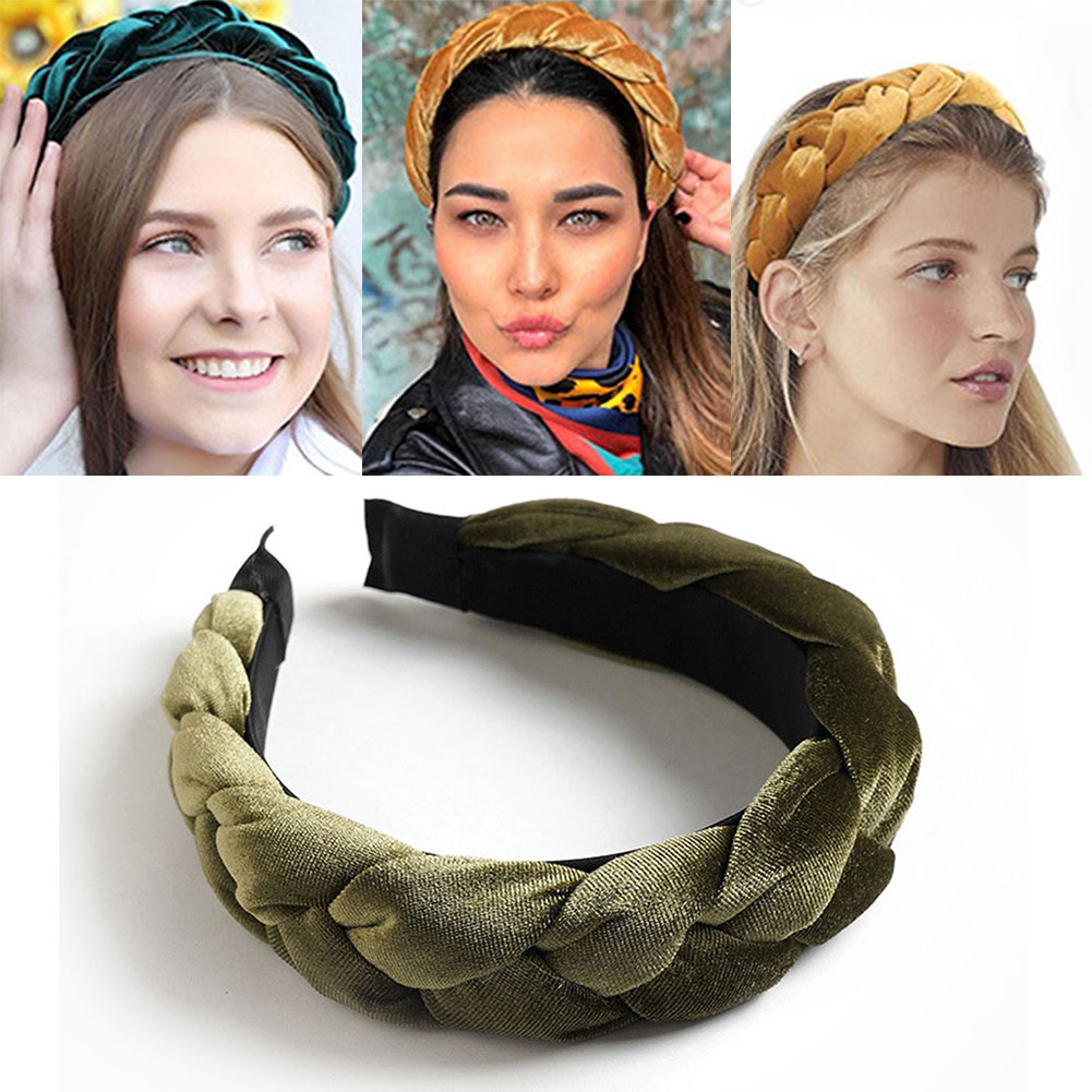 Bandeau de sauna en velours tressé pour femmes, bandes de cheveux, cerceau de coiffure bricolage, accessoires pour cheveux, outils en fibre, mode, haute qualité