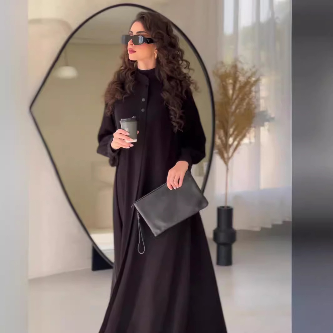 Abayas Longs pour Femmes, Kaftan de Rue Piedmont, Grande Taille, Décontracté, Solide, Document, Robe Musulmane, Éducative