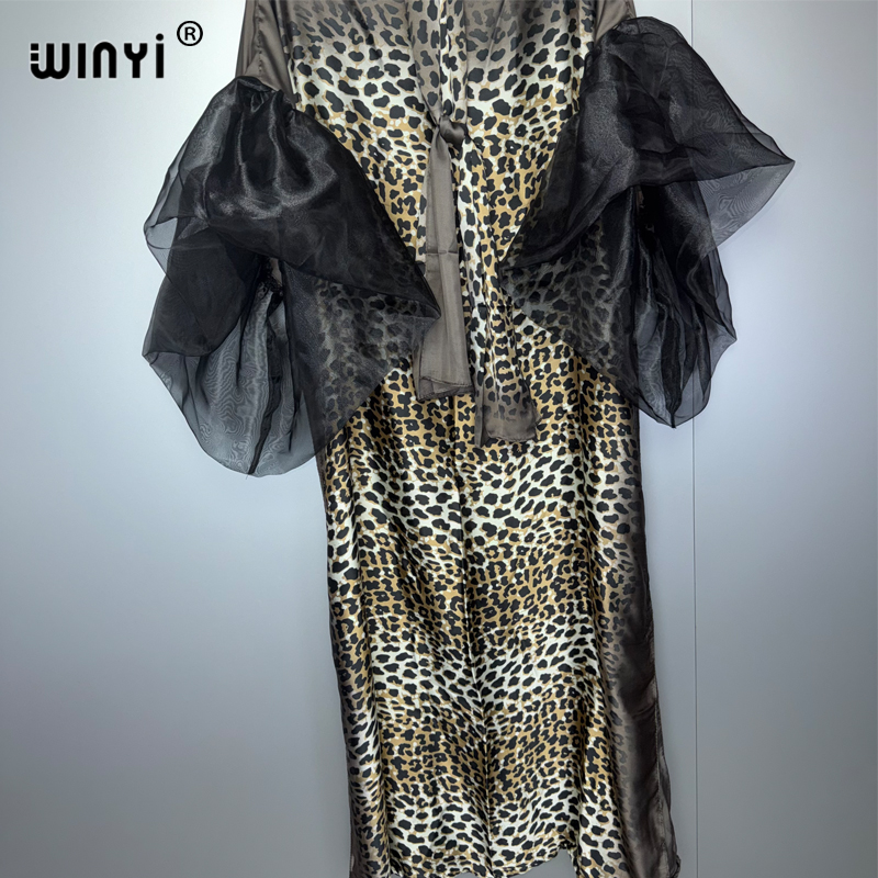 Robe Kaftan Rétro WINYI pour Femmes Musulmanes, Style Moyen-Orient Ample, Abaya de Vacances, Vêtements de Soirée de Luxe Dubaï
