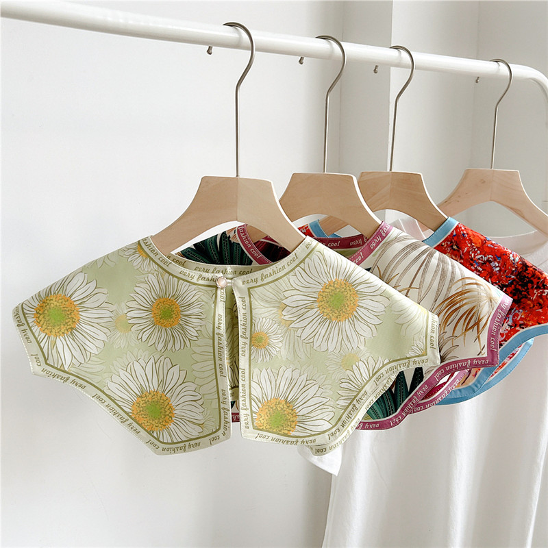 Châle à col amovible pour femmes, poignées florales, châles à la mode, écharpes de décoration de robe chemisier, châle initié, printemps, automne