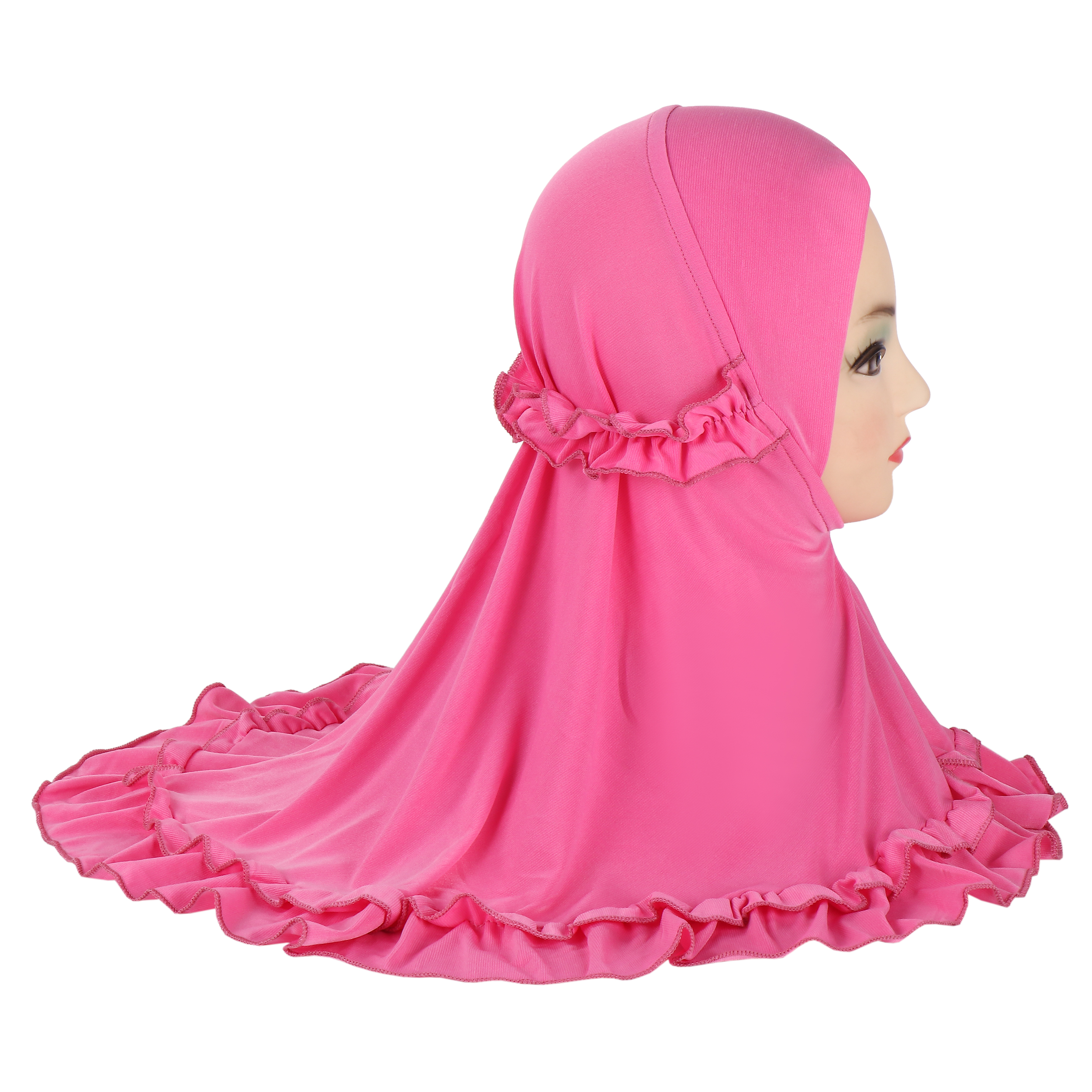 H361-Foulard islamique froissé pour petite fille, joli hijab pour enfants de 2 à 6 ans