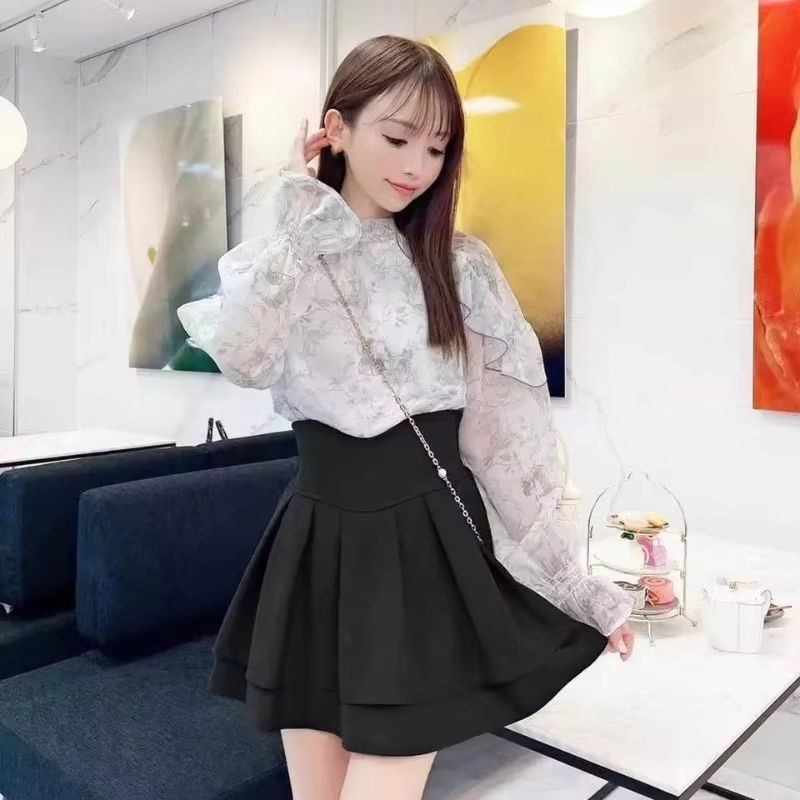 Jupe noire subculturelle japonaise pour femmes, mode douce, taille Slim, ligne a, nouvelle collection été 2025, Faldas Mujer assorties avec tout