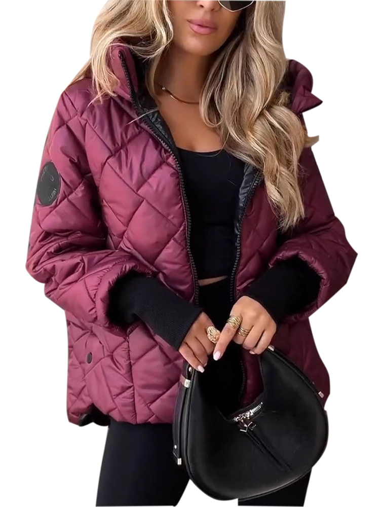 Veste matelassée pour femme, automne-hiver, mode décontractée, capuche, manteau court, nouveauté en vêtements d'extérieur, poche unie, coton, veste pour femme