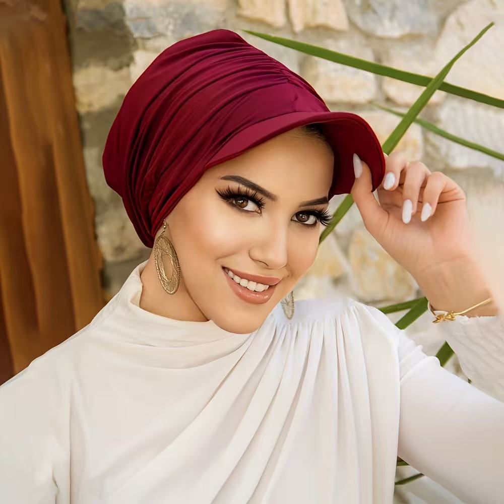 2025 mode femmes visière Bandana bandeau bord casquette pré-attaché crème solaire Turban casquettes de Baseball foulard Hijab femme chapeau d'extérieur