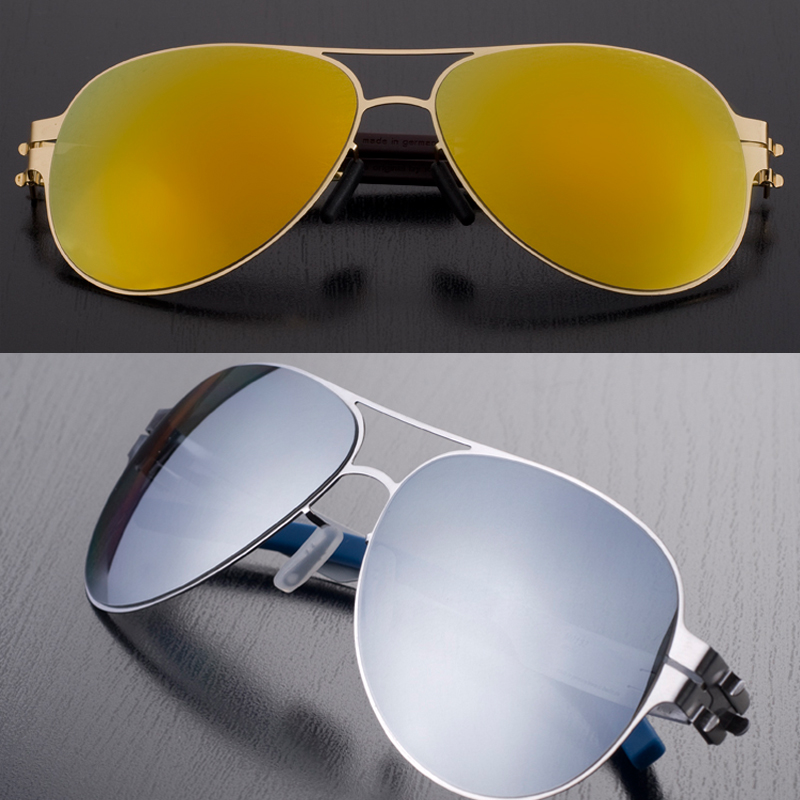 Lunettes de soleil aviateur de marque allemande de luxe pour hommes et femmes, ultralégères, sans vis, à la mode, en forme de grenouille