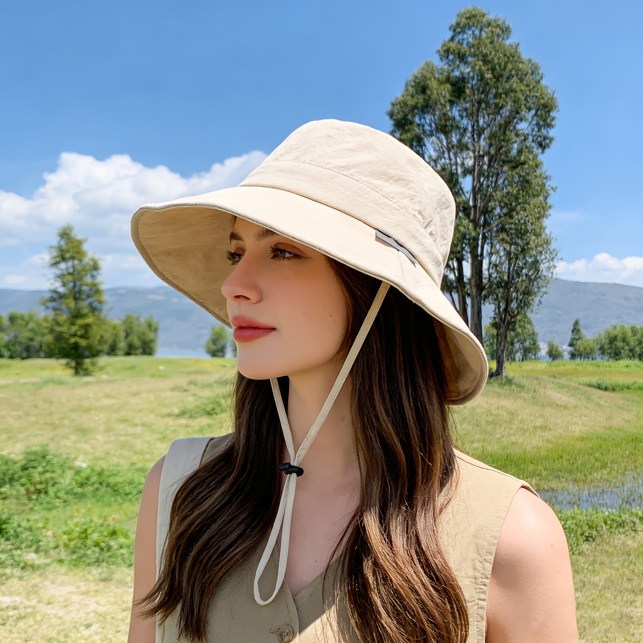 Chapeau de pêcheur d'été pour femmes, chapeau bob à large bord, chapeau de plage, chapeau de voyage, chapeau de soleil, chapeau Panama