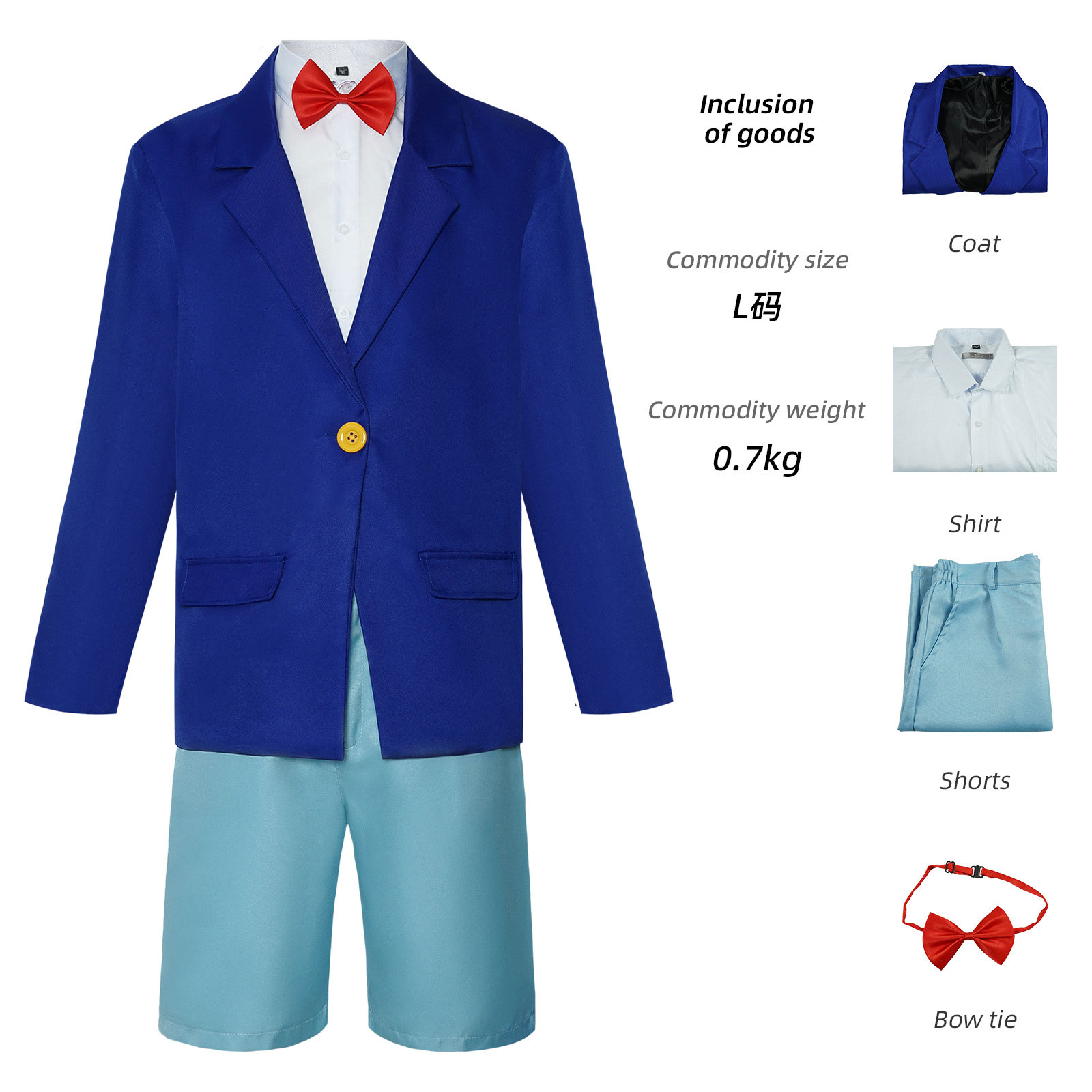 Vêtements de cosplay Conan, vêtements de cosplay gangster Kidd, vêtements d'anime, d'animation, de jeu, de film et de télévision