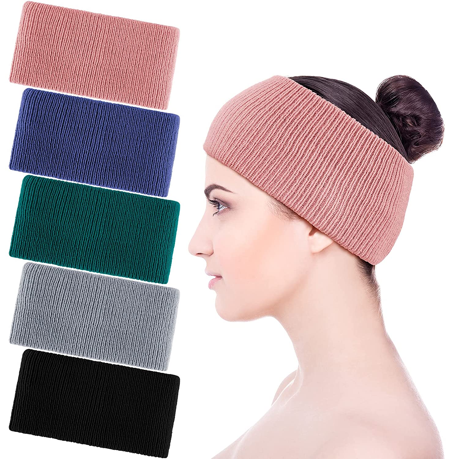 Large bandeaux pour femmes filles hiver chaud Turban bandeau tricoté élastique bandeau banane laine oreille Wamer cheveux accessoires