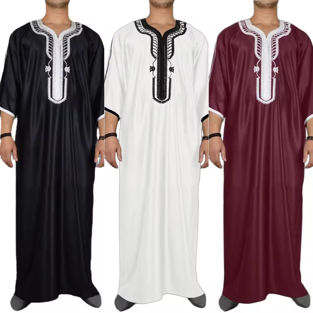 Robe longue blanche en coton pour homme, tenue musulmane unisexe, robe islamique pour homme et femme, style arabe, pour toutes les saisons