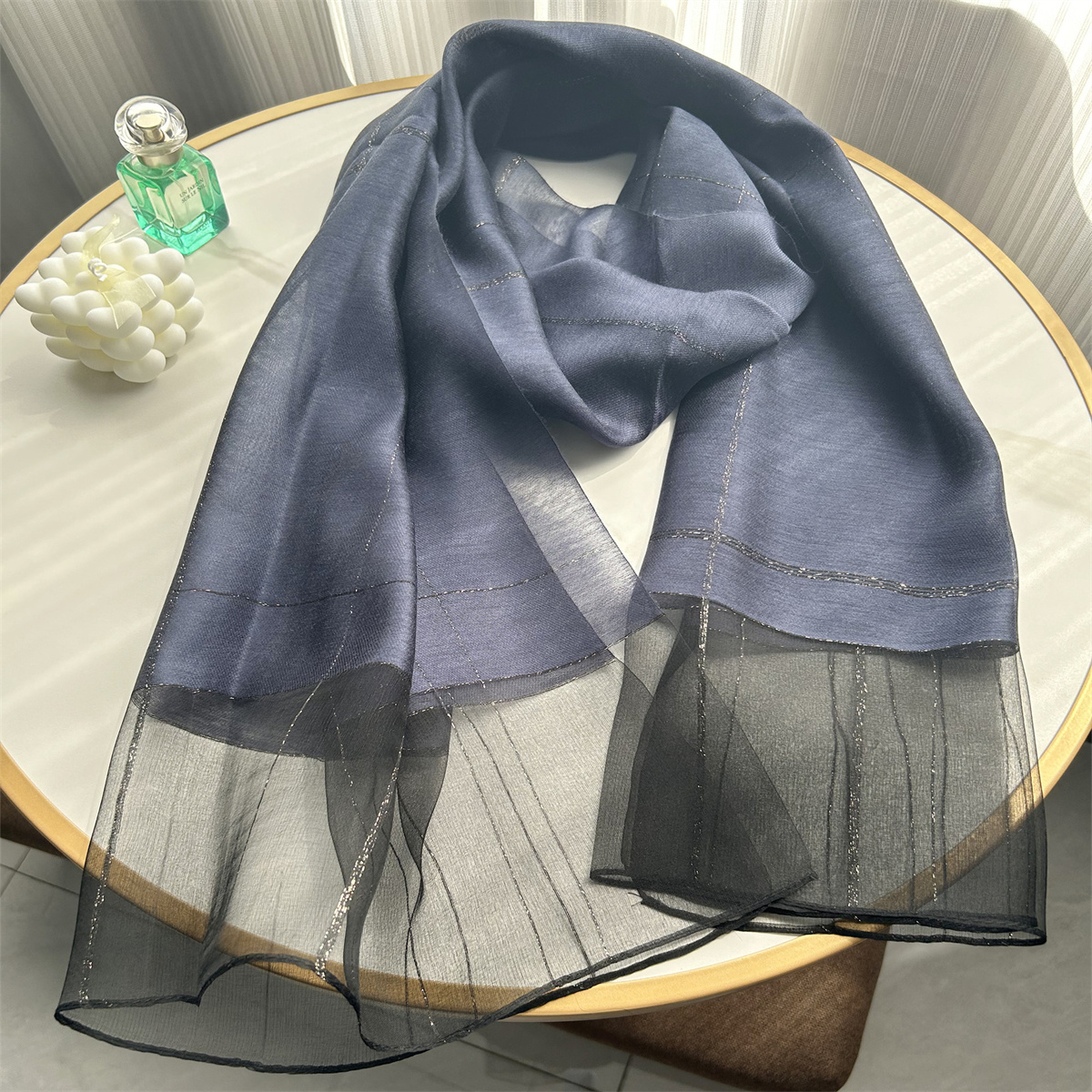 Foulard de Marque de Luxe pour Femme, Cadre à Carreaux, Écharpe Solide Élégante, Châle Long Rond, Protection Solaire, Nouveau Design