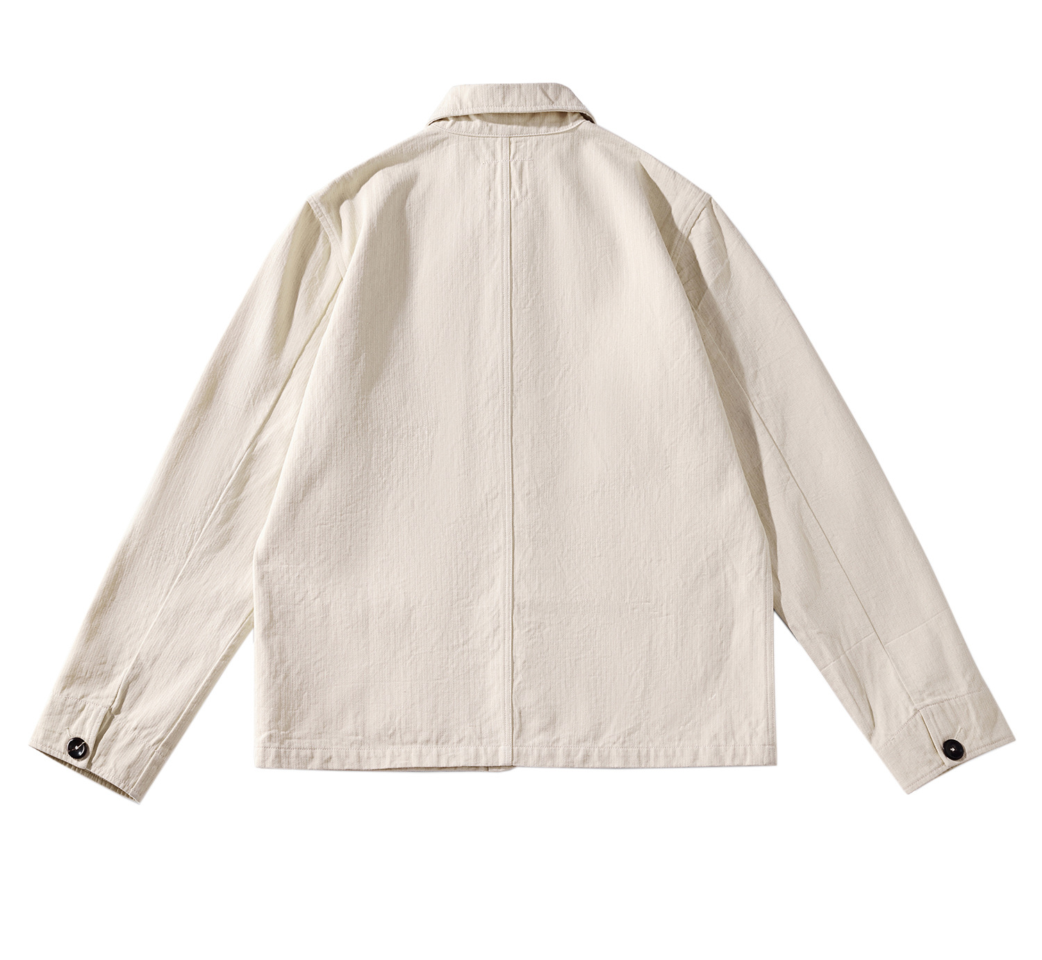 Amekaji-Veste de travail vintage à col carré pour homme, tissu gris, 100% coton lavé, vêtements à chevrons, automne français, américain, 300gsm