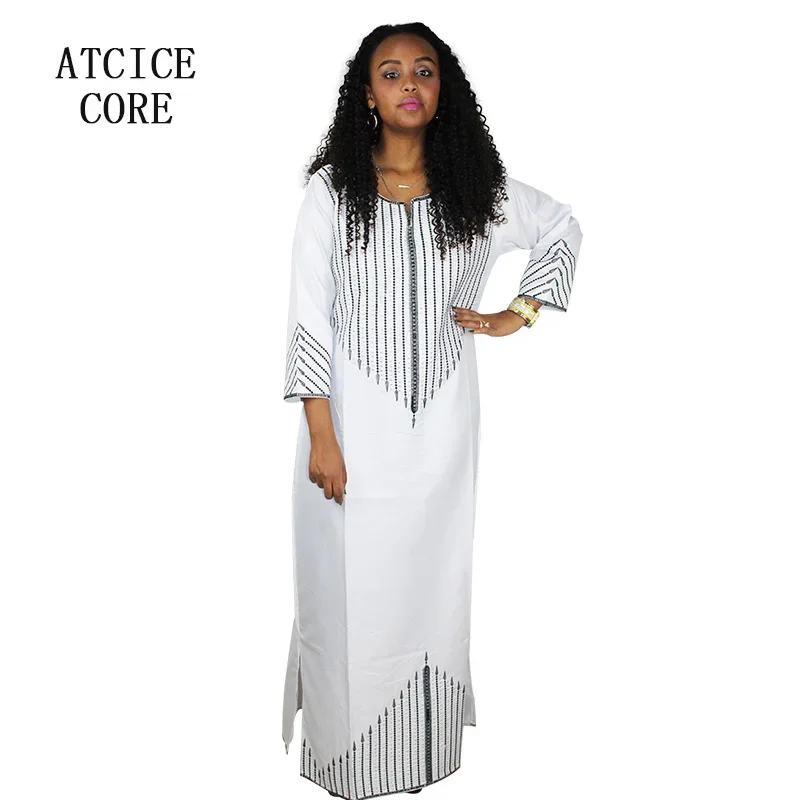 Robe longue africaine sans écharpe, design de mode, broderie Bazin, nouveau