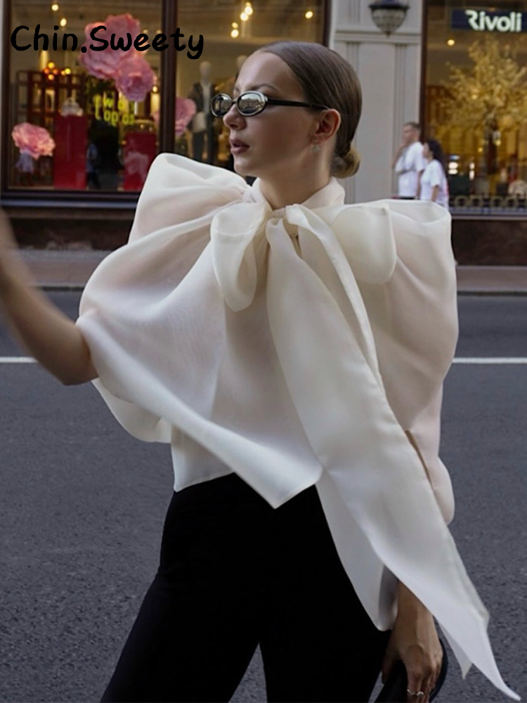 Nouvelle Blouse Chic pour Femme en Organza Transparent à Nœud, Col Rond, Sans Manches, Idéale pour les Fêtes et les Vacances, Collection Été 2026
