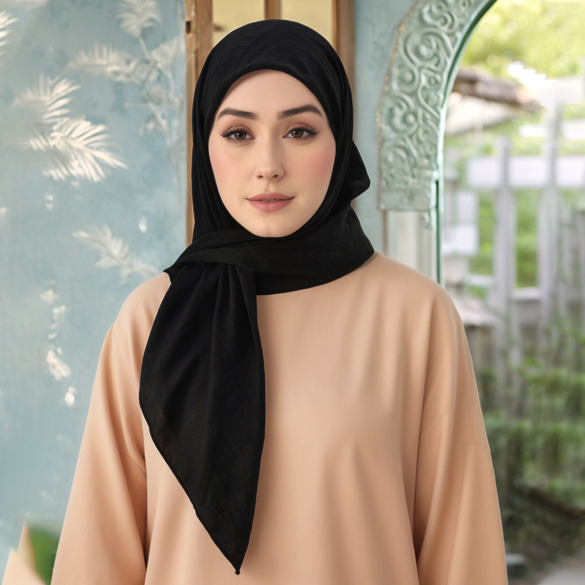 Nouveau foulard carré pour femmes musulmanes Hijab Turban foulard châles tête enveloppement couleur unie foulards islamique Sjaal Bandanas 90*90 cm