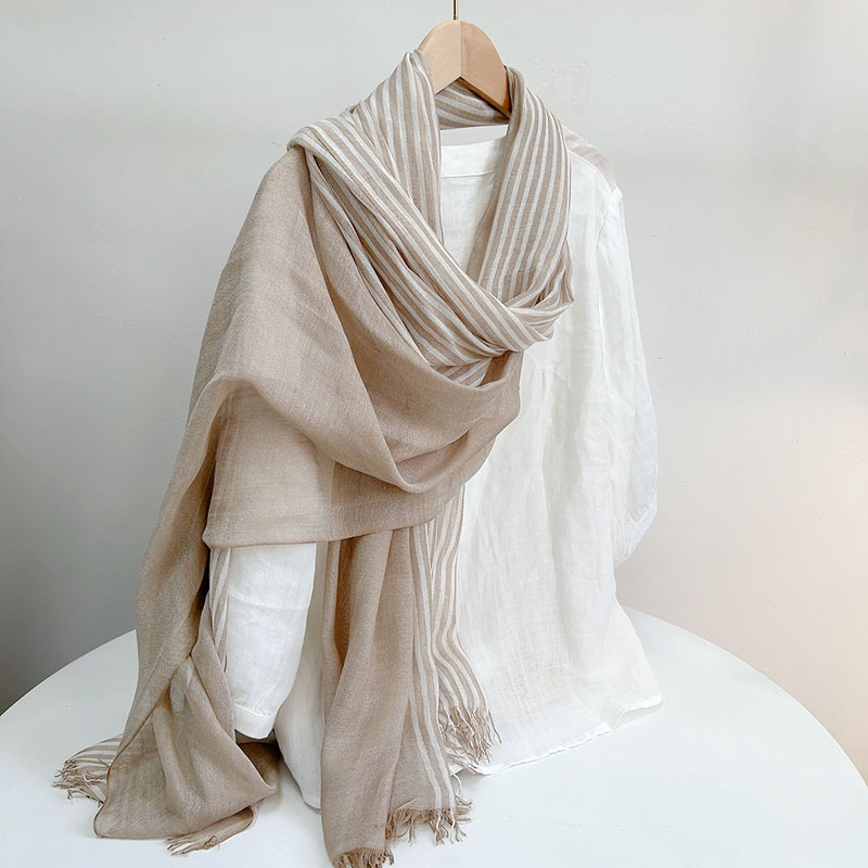Écharpe à rayures modales douces pour la peau pour hommes et femmes, garder au chaud, automne, hiver