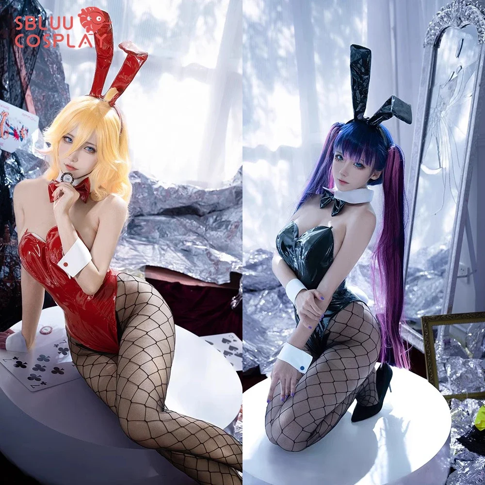 Costume de cosplay SBluuCosplay Panty and Stocking Anarchy, tenue de lapin, ensemble complet avec jarretière, tenue d'anime