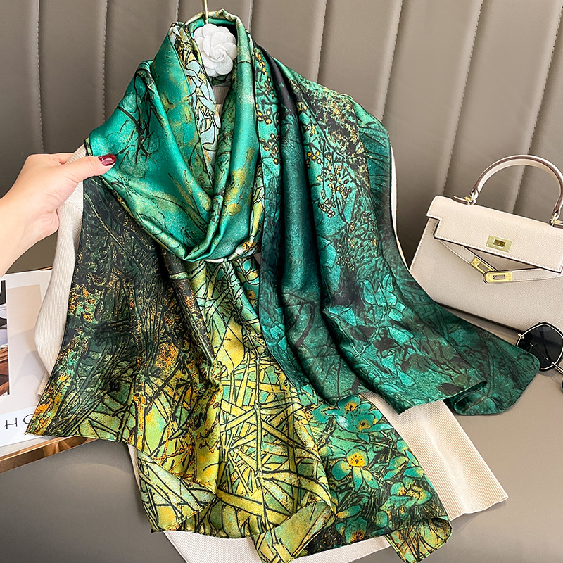 Écharpe de printemps pour femmes, Design de luxe, matériau en Polyester, écharpe lisse, châle doux, plage
