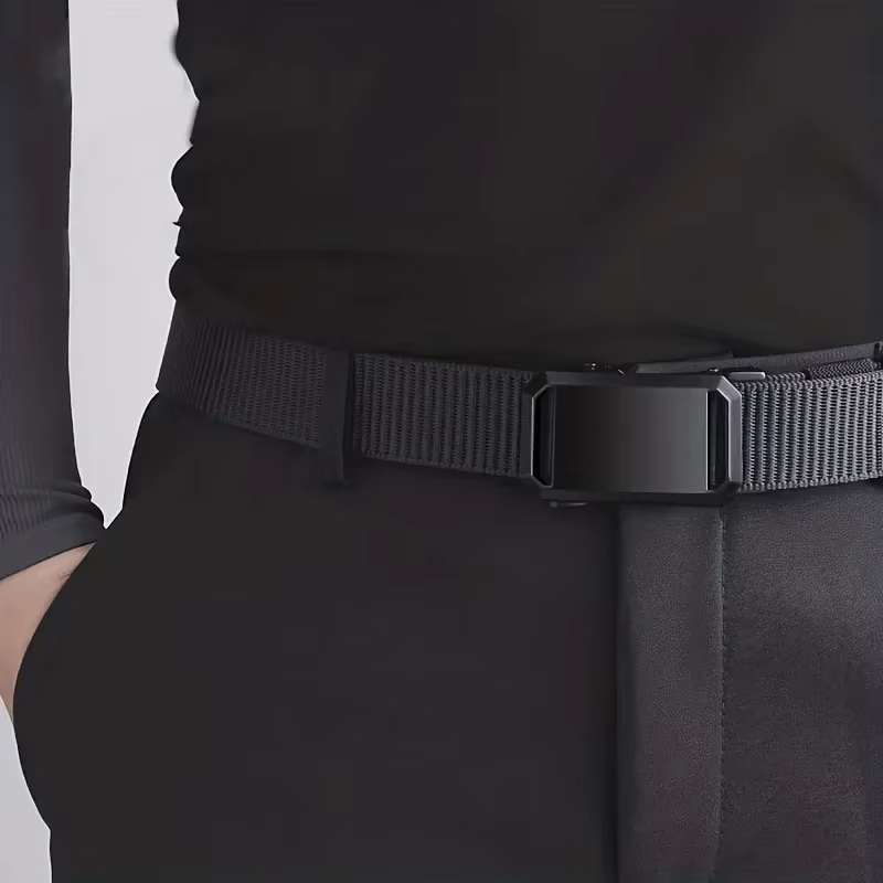 Ceinture à boucle automatique en toile, tactique, pour vêtements de travail, décontractée, pour l'extérieur, pour l'entraînement militaire, pour hommes, nouvelle collection 2026