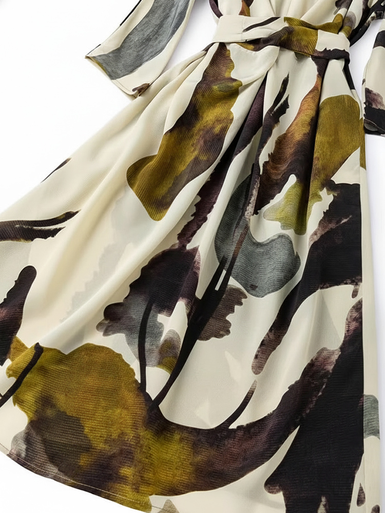 SuyaDream, robes imprimées pour femmes, 100% soie véritable, col en V, ceintures, robe mi-longue élégante, vêtements printemps-été 2026