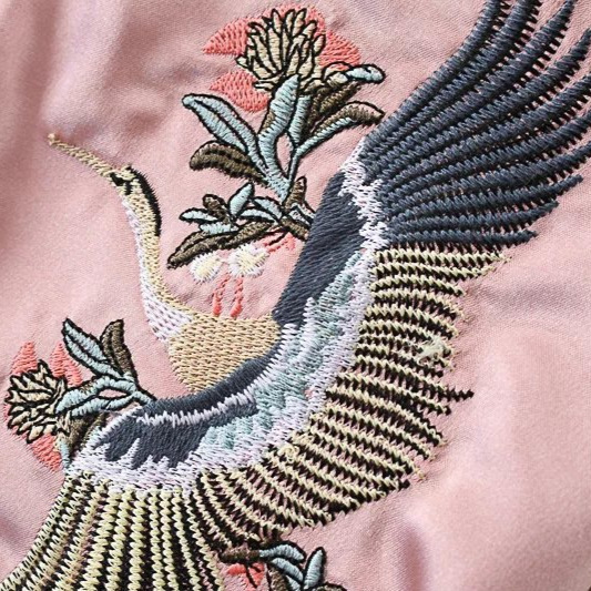 Veste de Baseball en Satin Double face pour femmes, blouson bombardier Sukajan, manteau brodé pour filles, printemps automne 2025, rose