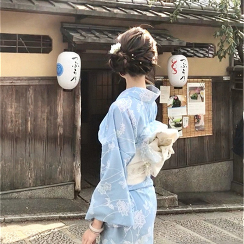 Robe kimono japonaise de style amélioré, Yukata traditionnelle pour femmes, tenue pour séance photo et photographie thématique