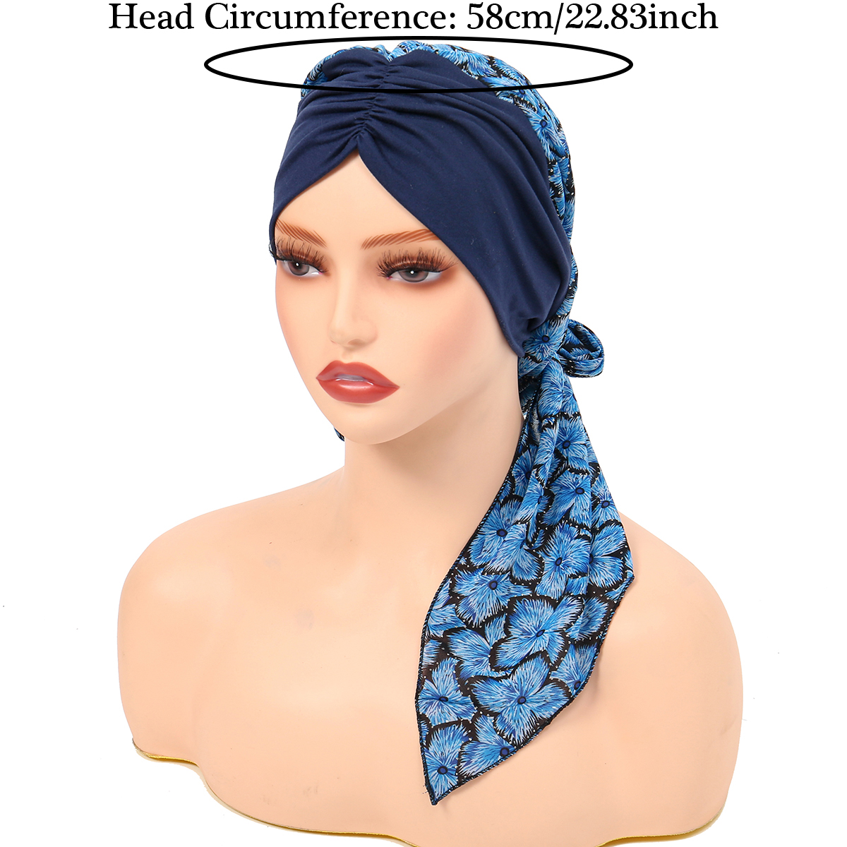 Casquette Turban pré-attachée pour femmes, Hijab musulman, chimio contre le Cancer, imprimé floral, couverture de chapeau, perte de cheveux, foulard de tête, Bandana extensible