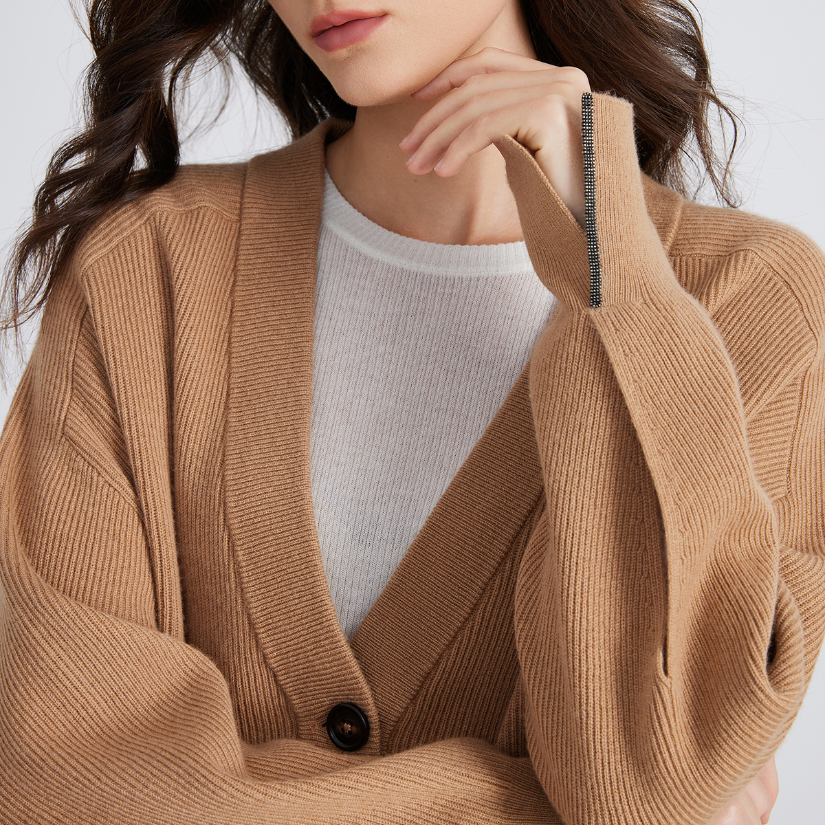 BC735 En stock, pull 100% laine, vêtements de luxe pour femmes, cardigan tricoté d'hiver, vêtements décontractés