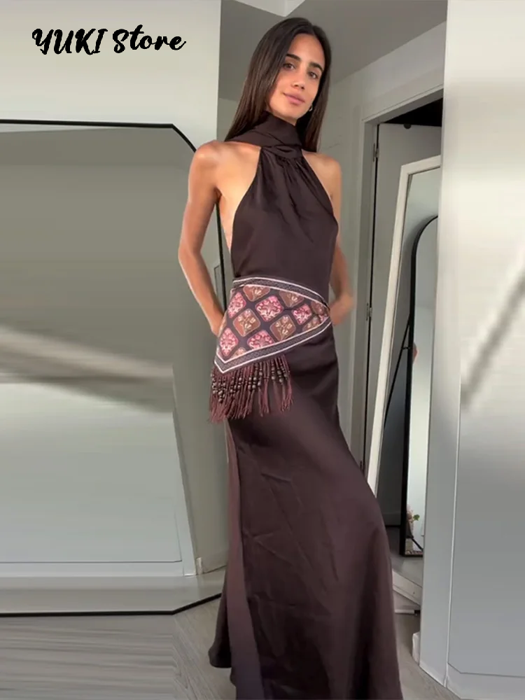 Écharpe à franges imprimée avec perles et pompons pour femme, en satin patchwork, châle, tube top, accessoires vintage été 2026