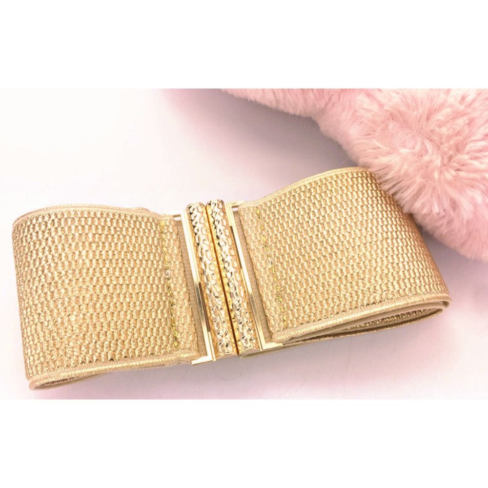 Ceinture Corset Large à Boucle Symétrique Tendance, Design de Luxe de Marque, Ceintures Tissées Bohèmes Extensibles pour Femme
