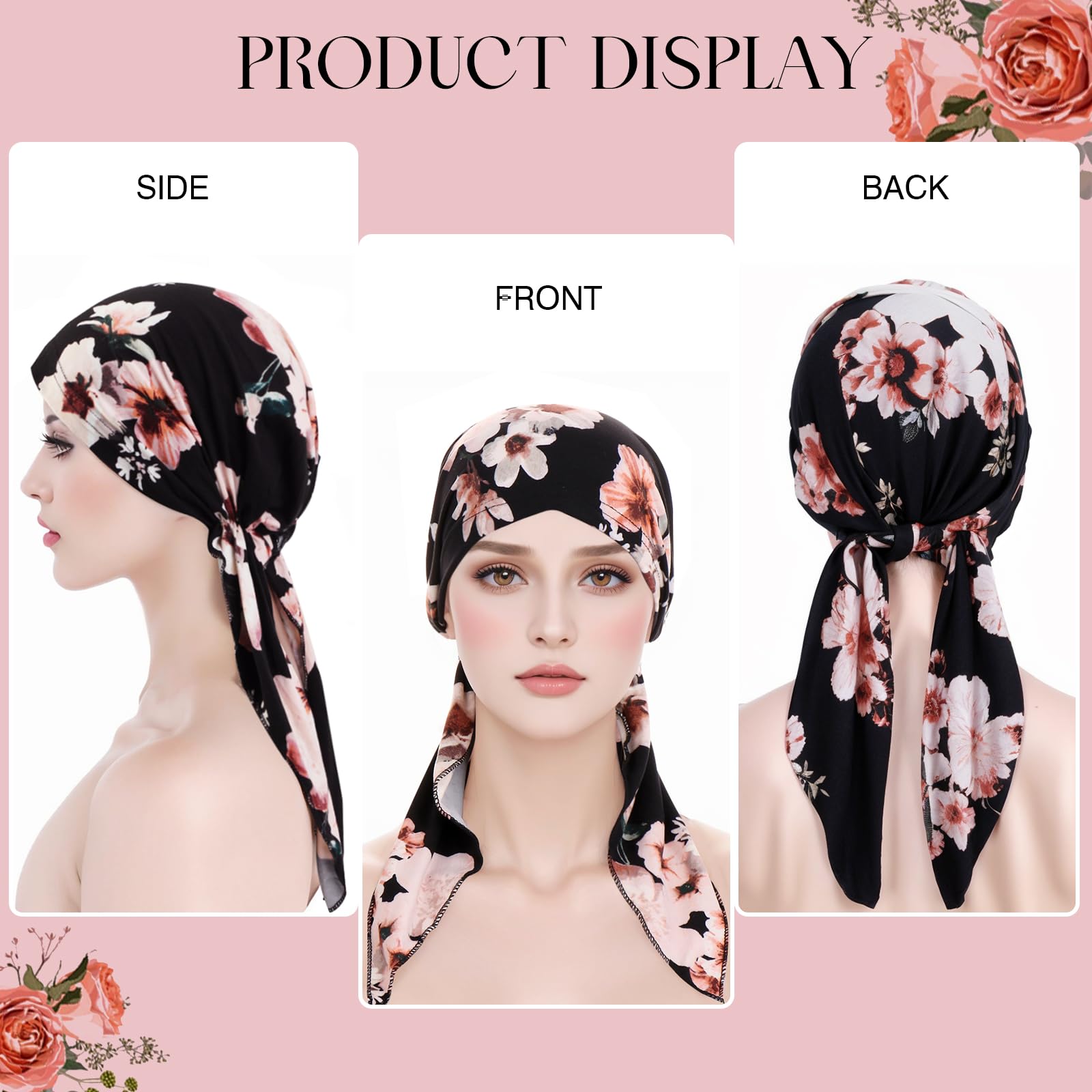 Écharpe de sauna pré-nouée pour chimio et cancer, turban imprimé floral, chapeau Hijab, couvre-chef élastique doux, enveloppes de tête pour femmes, bonnets de sommeil