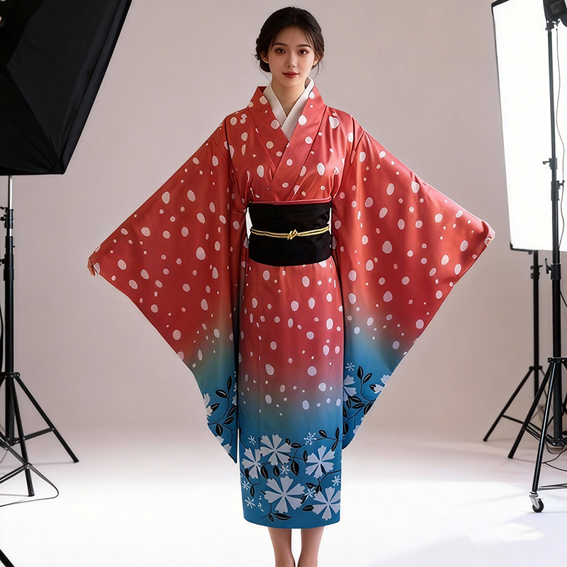 Kimono japonais pour femmes, Costumes de Cosplay Anime Koyuki, uniforme rouge Akaza Koyuki, Costume de Cosplay, robe de noël pour femmes