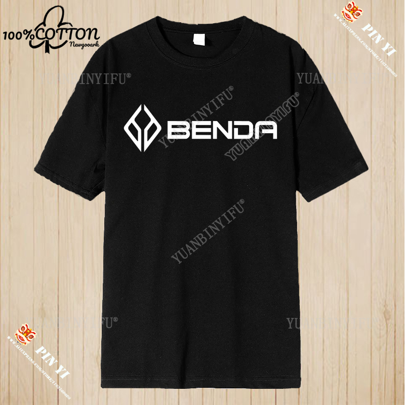 T-shirt imprimé Harajuku Benda Motorcycle, haut 100% coton, chemise unisexe à manches courtes, col rond, mode streetwear ample