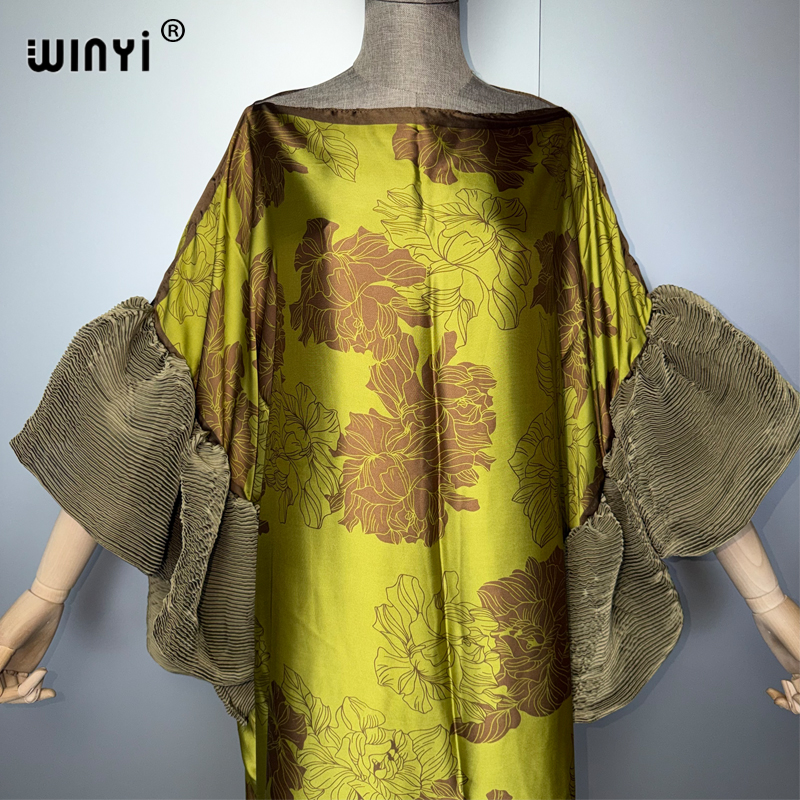 Robe Kaftan Rétro WINYI pour Femmes Musulmanes, Abaya Ample de Luxe pour les Fêtes, Vêtements de Soirée de Dubaï pour Femmes du Moyen-Orient