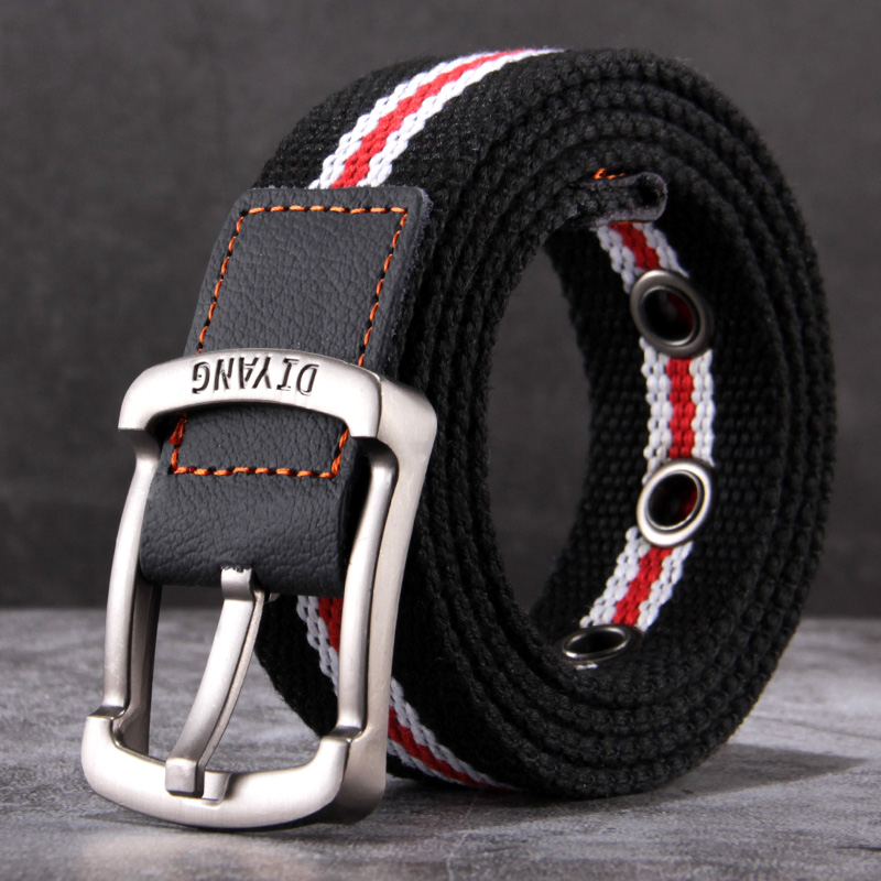 Ceinture, ceinture à boucle en toile pour hommes, ceinture pour pantalons de travail décontractés, ceinture pour pantalons tendance pour jeunes, ceinture polyvalente pour étudiants