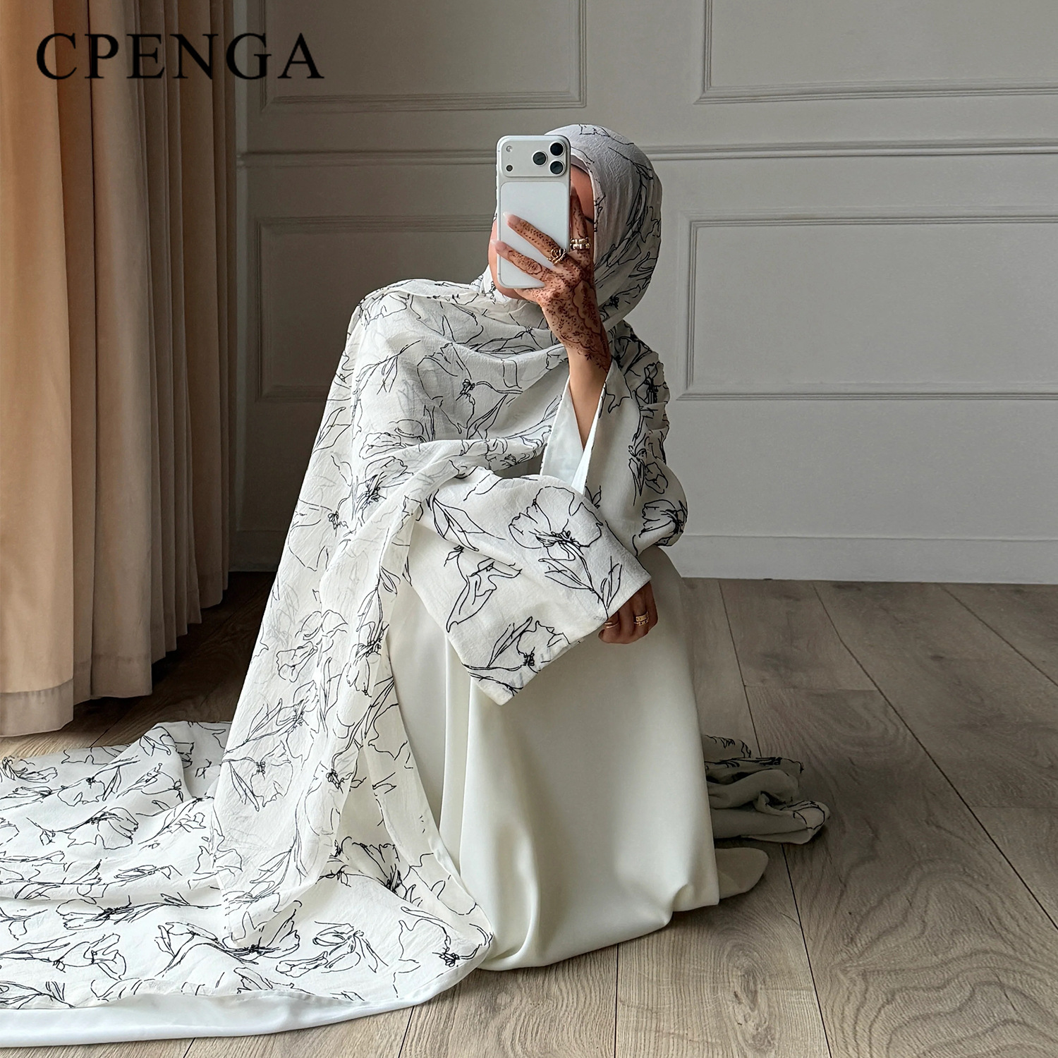Ensemble deux pièces Abaya et Hijab pour femmes musulmanes – Robe Cardigan élégante de Dubaï, tenue modeste pour le Ramadan, l'Aïd, les fêtes, l'Islam, la Turquie, Kaftan