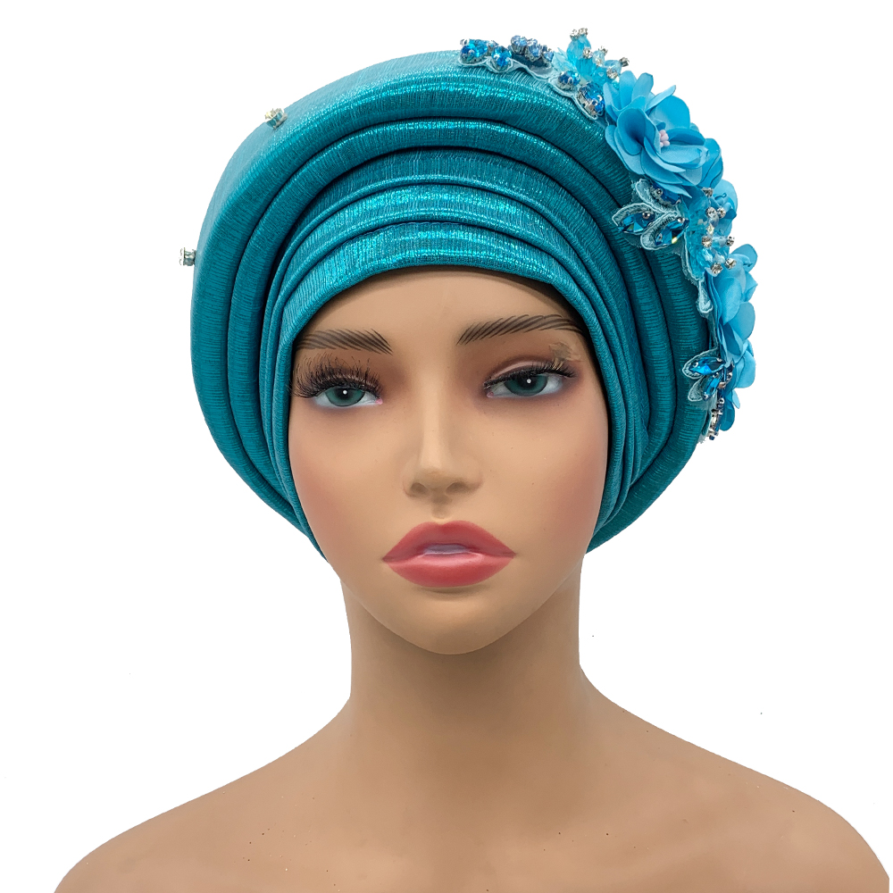 Turban Africain Prêt à vitation pour Femme, Bouquet Exquis, Cravate de Sauna, Nigeria