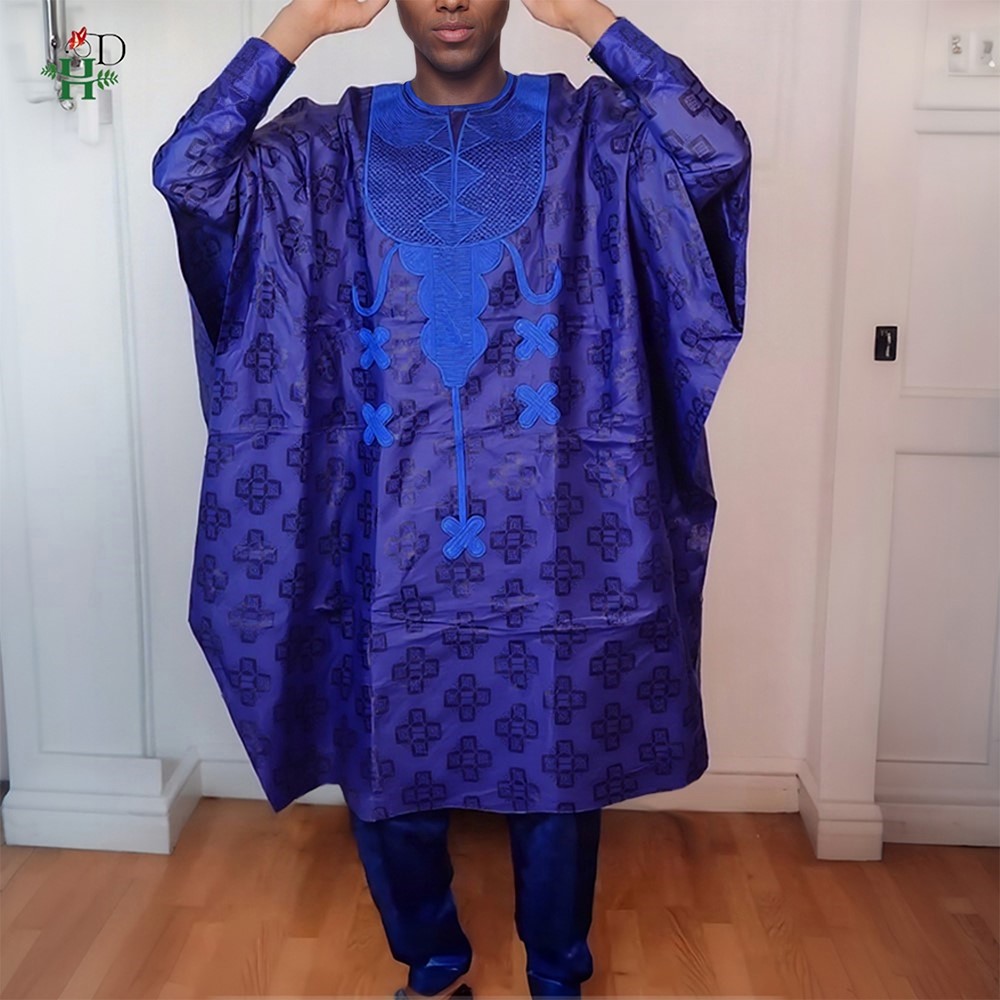 H & D vêtements africains tenue traditionnelle 3 pièces pour homme Bazin Riche Agbada broderie fête de mariage grande taille vêtements pour hommes musulmans