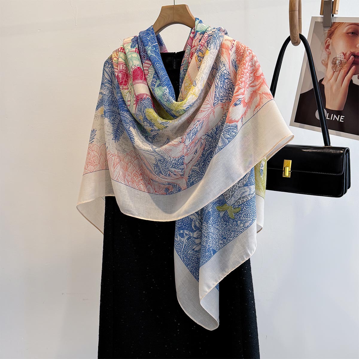 130x130CM nouveau luxe imprimé Satin soie carré écharpe pour les femmes été Protection solaire châle Hijab foulard mode Wrap Bandana