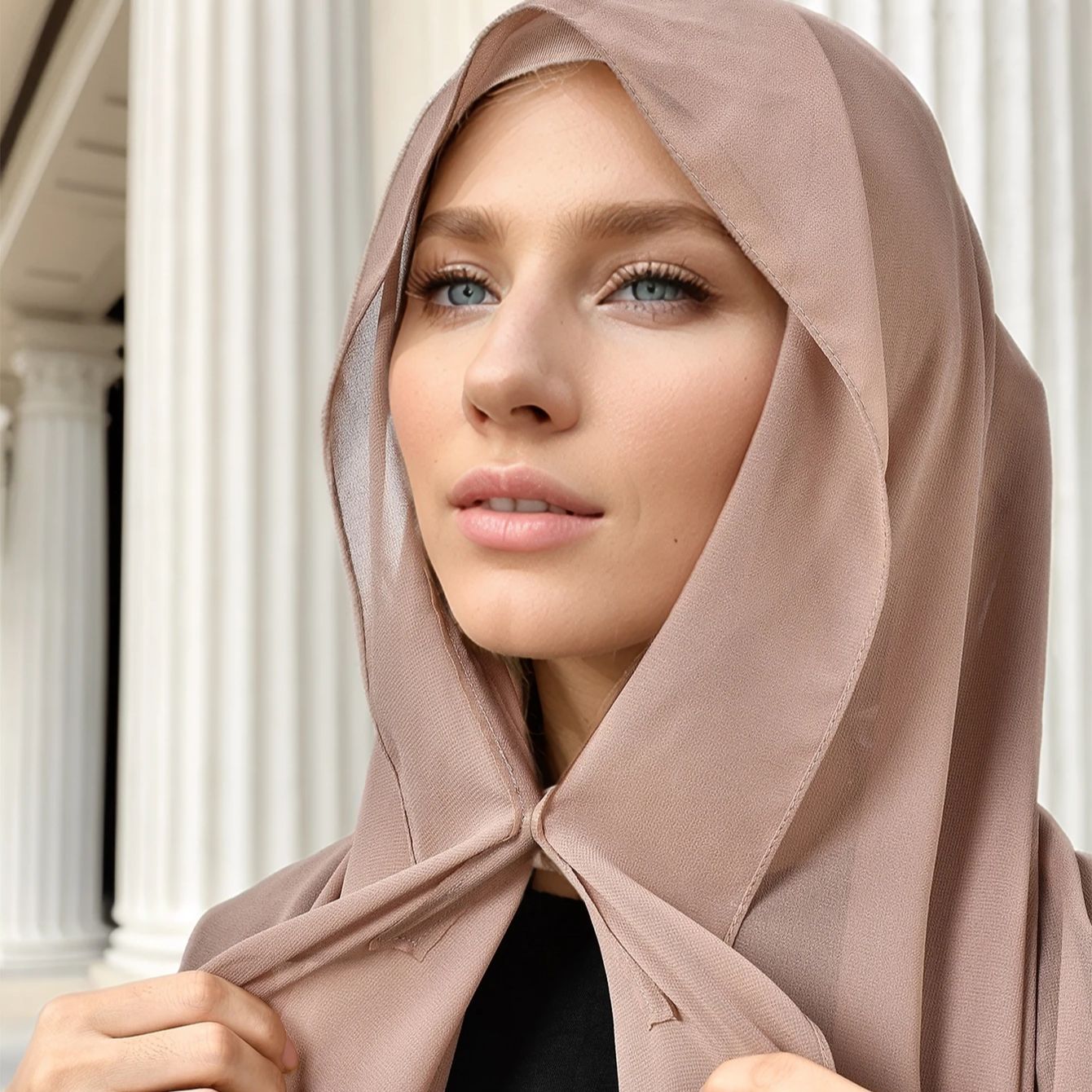Hijab instantané en mousseline de soie avec boucle magnétique intégrée, couleur unie, écharpe musulmane pour femme, Turban islamique doux, bandeau à la mode, châle