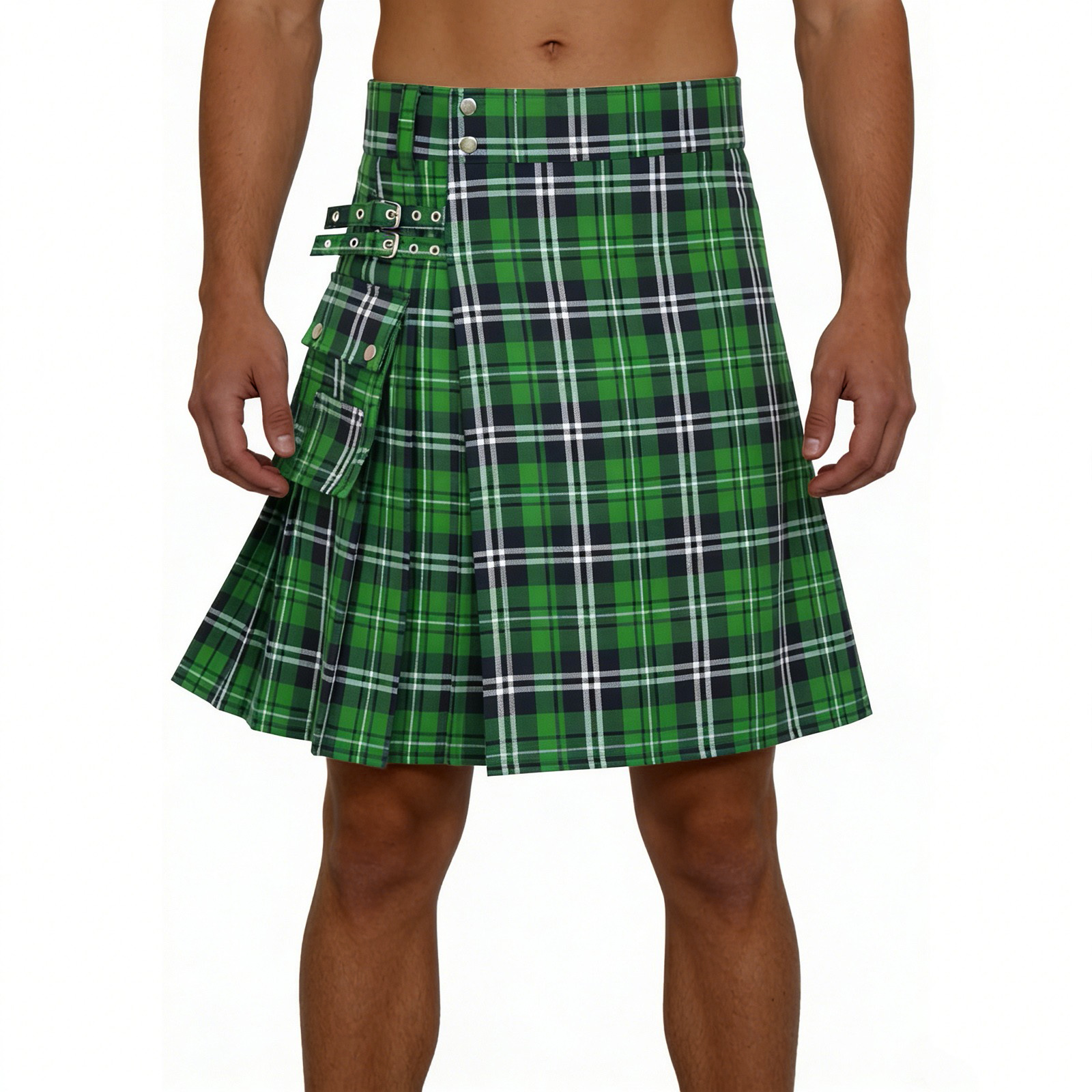 Kilt écossais vintage pour homme, jupe plissée gothique, streetwear, jupe à carreaux, bas de tenue traditionnel, costume tartan
