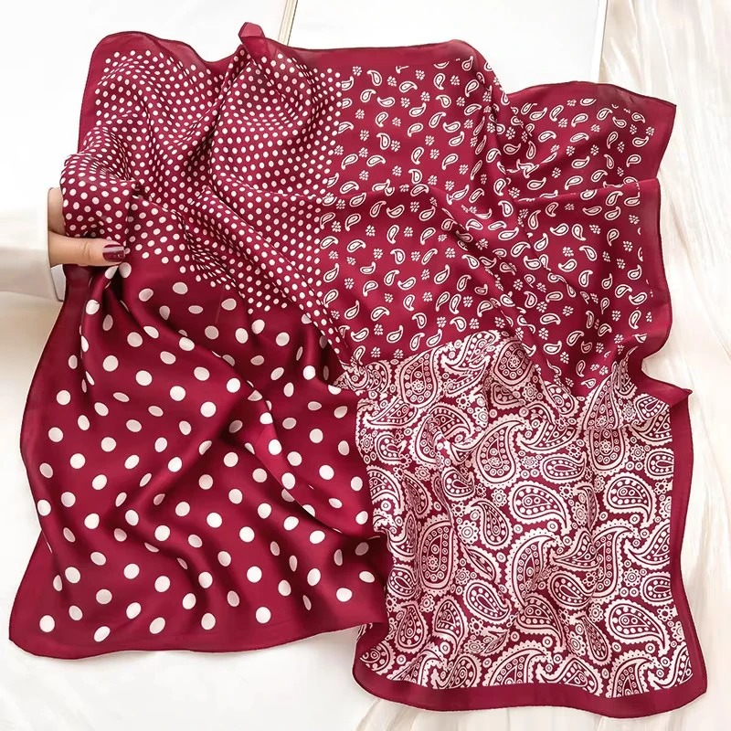 Nouvelle Écharpe Carrée en Soie Tendance pour Femme, Foulard de Luxe pour Sac à Main, Voile de Créateur en Soie pour Femme