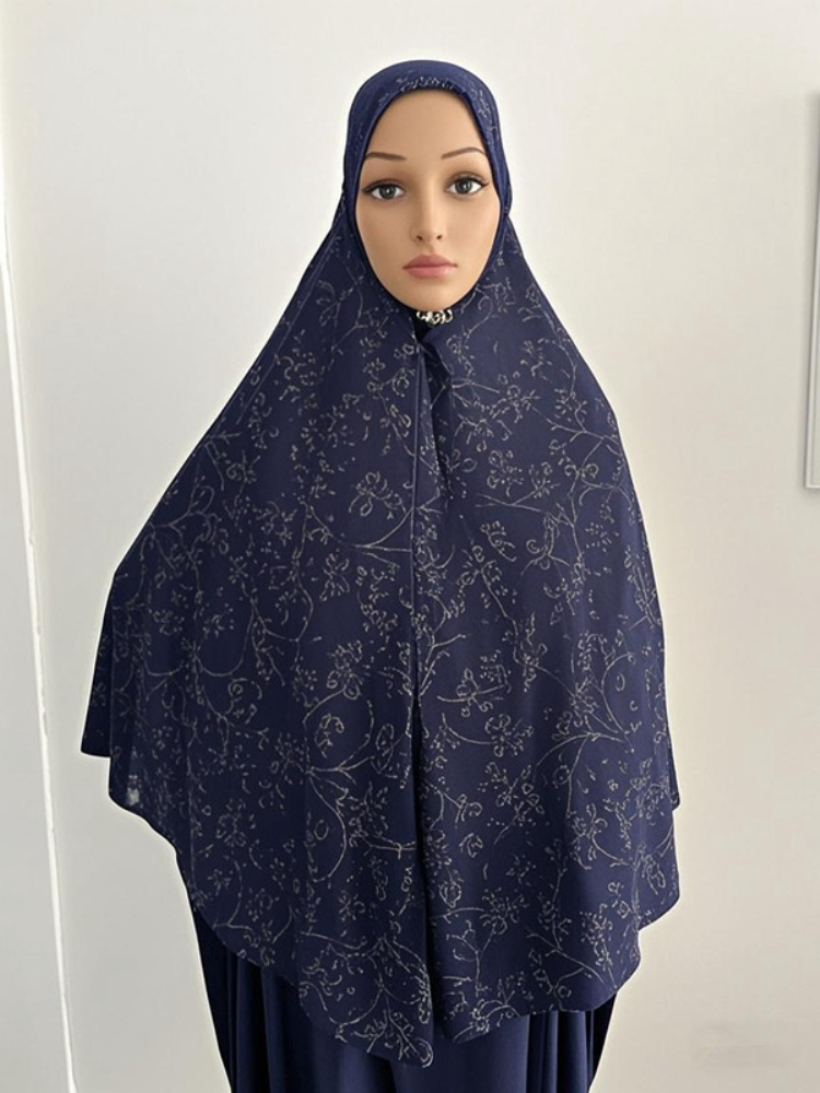 H051 Hijab Amira musulman grande taille avec paillettes, couvre-chef islamique, chapeau, bonnet
