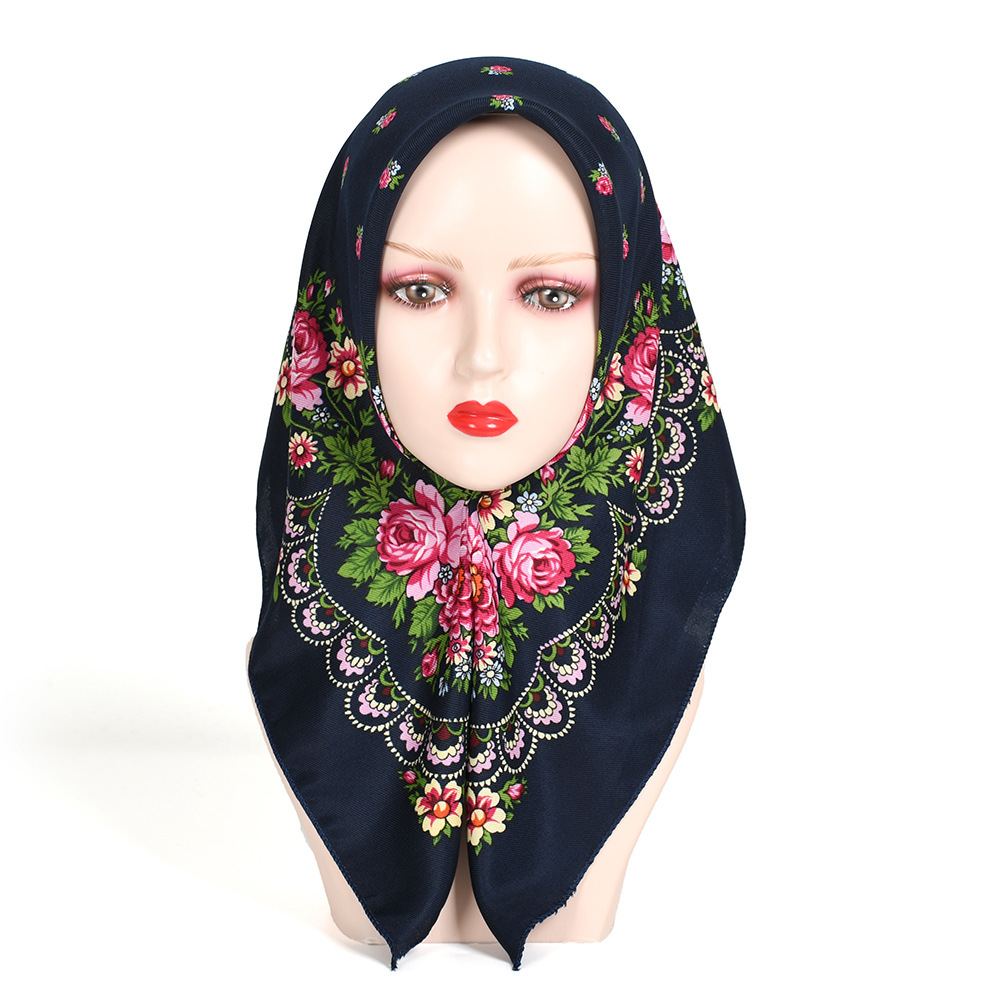 Foulard Bandana imprimé Floral de Style russe 70x70cm, bandeau carré pour femmes, mouchoir Babushka ukrainien, enveloppes de tête