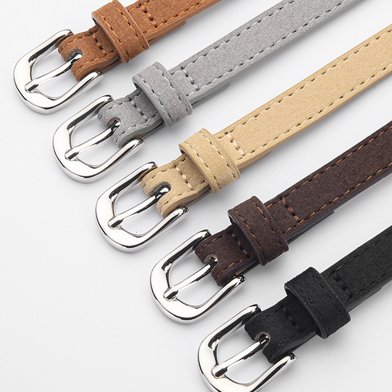 Ceinture fine en daim et cuir Pu pour femmes, Design Simple, mode décontractée, polyvalente, accessoires pour jeans, ceinture à boucle ardillon