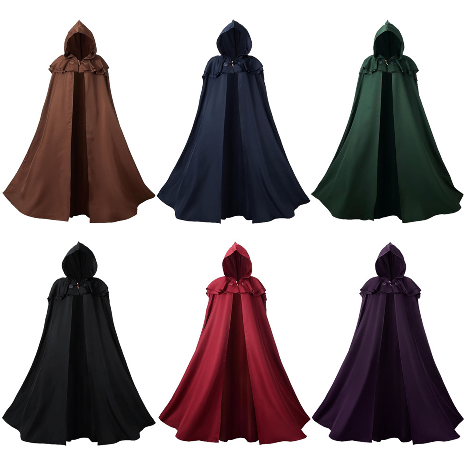 Cape Renaissance à capuche pour hommes et femmes, Cape médiévale pour adultes, Cape Viking pour fête d'halloween