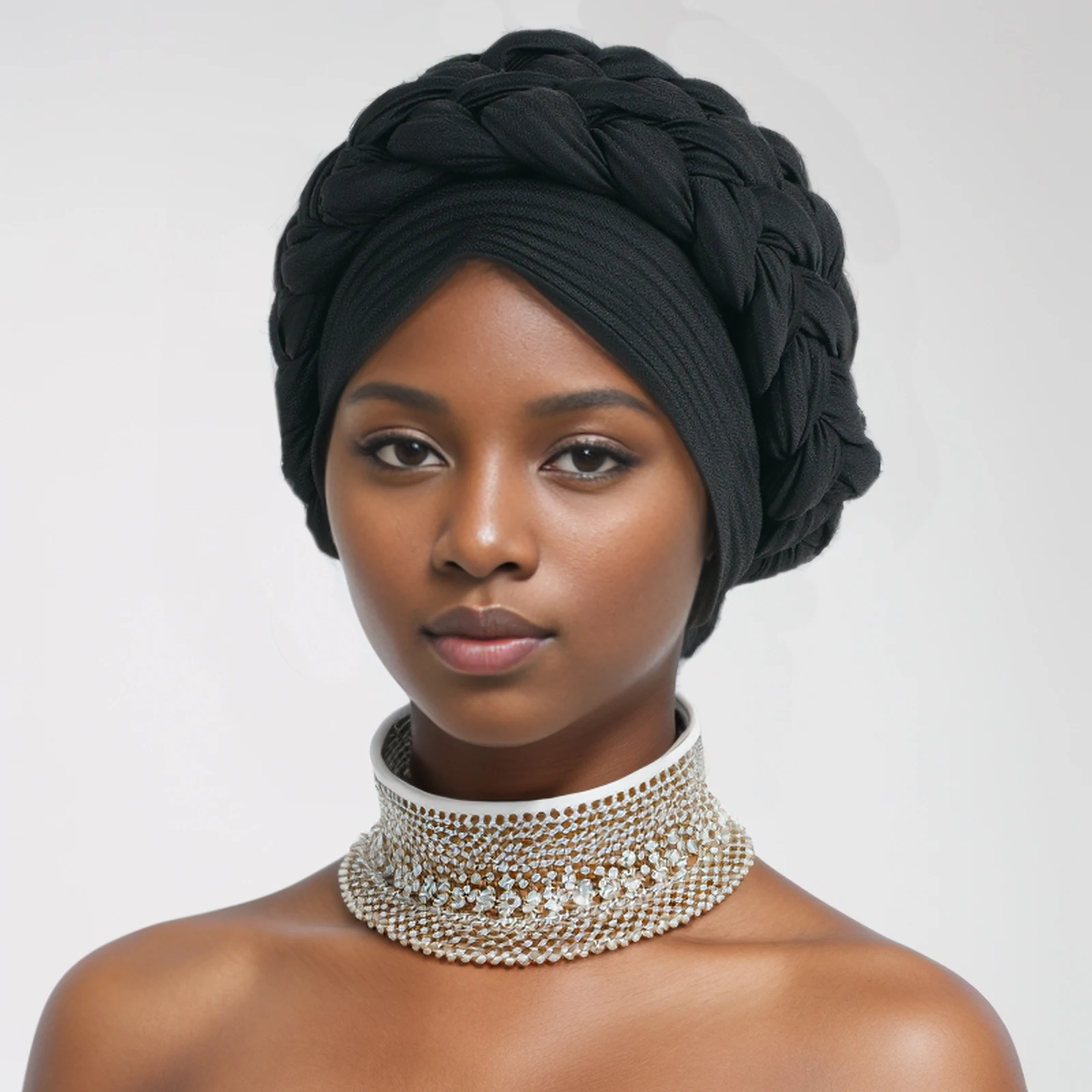 Turban à double tresse Halo pour femmes, enveloppes de sauna africaines déjà fabriquées, pièce de sauna de fête nigériane, chapeau de coiffure, écharpe de sauna féminine, bonnet
