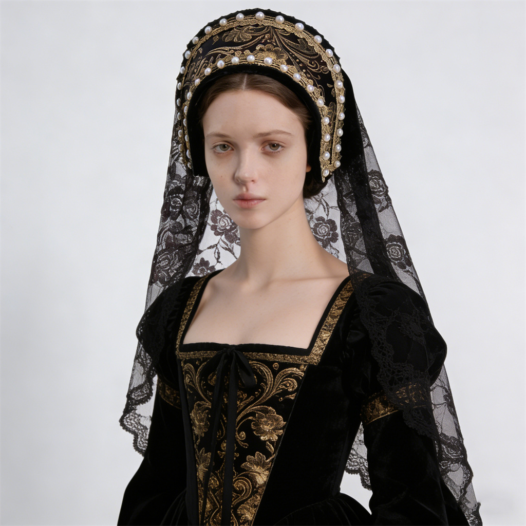 Coiffe Tudor, reine Anne Boleyn, cosplay, bandeau, Renaissance, couronne Tudor, chapeau époque Elizabeth, coiffe gothique