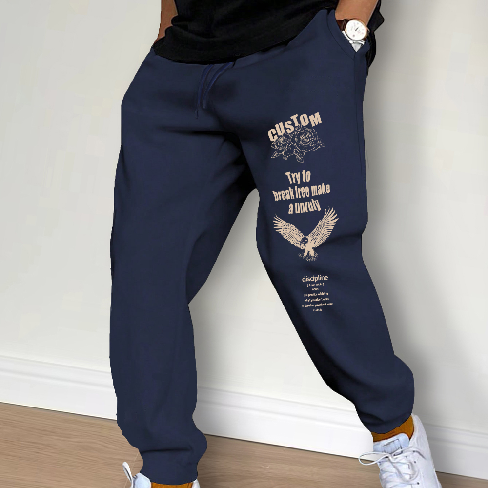 Hommes pantalons de survêtement printemps automne nouveau survêtement salle de sport sport Fitness imprimé pantalons décontractés taille moyenne cordon pantalon d'entraînement