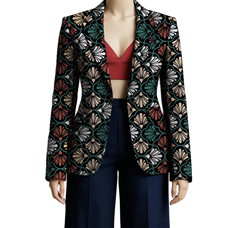 Vestes de costume de Couture africaine pour femmes, blazer Ankara imprimé coloré pour mariage, manteau court de fête