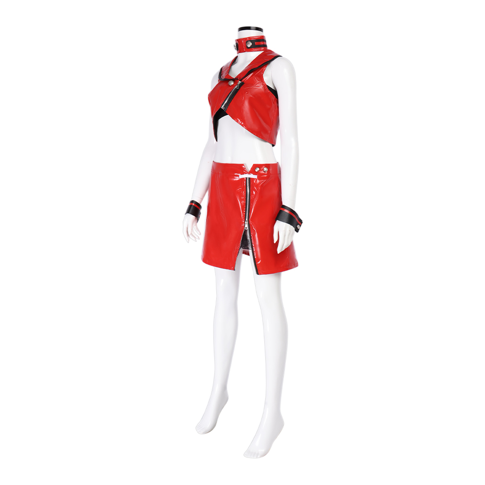 Tenue de cosplay Meiko pour jeu, comprenant Hauts, Jupe, Manteau, Legging, Ornement de cou, Costumes Meiko, Perruque, Uniforme, pour Halloween, Carnaval, Adultes Femmes